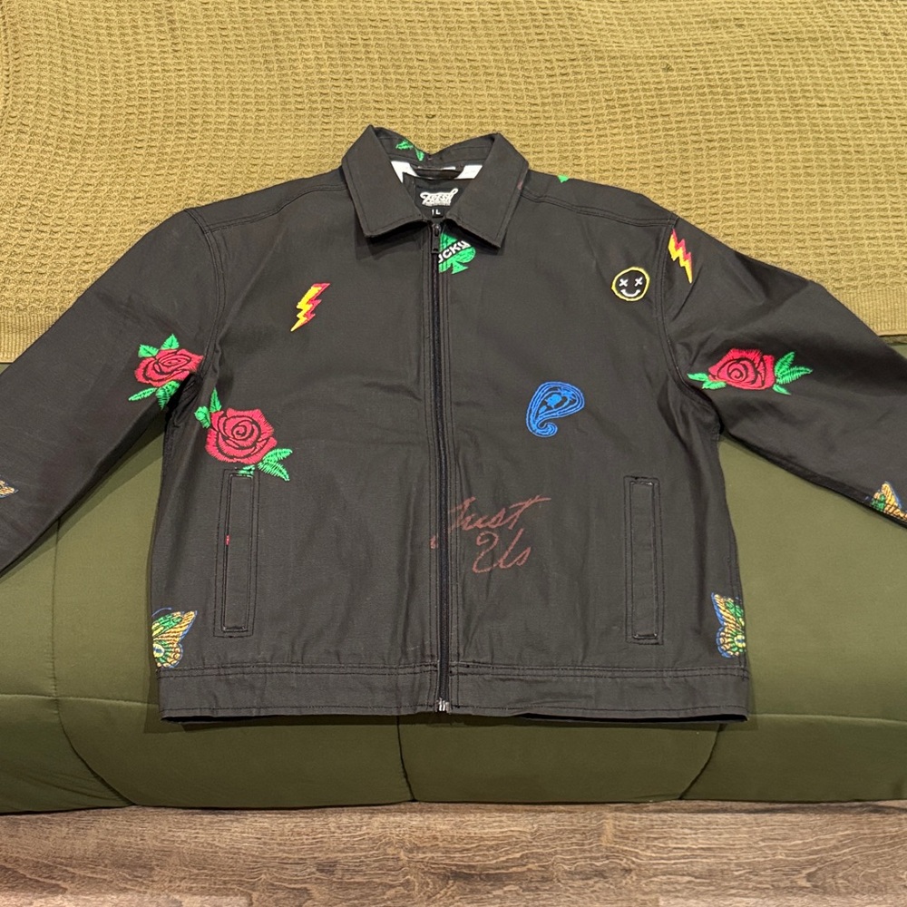 Patchwork Trucker Style Jacket
